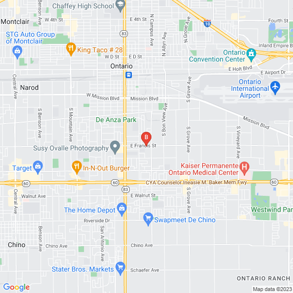 New Day Nutrition location map: 610 E Francis St Suite 110, Ontario, Ca